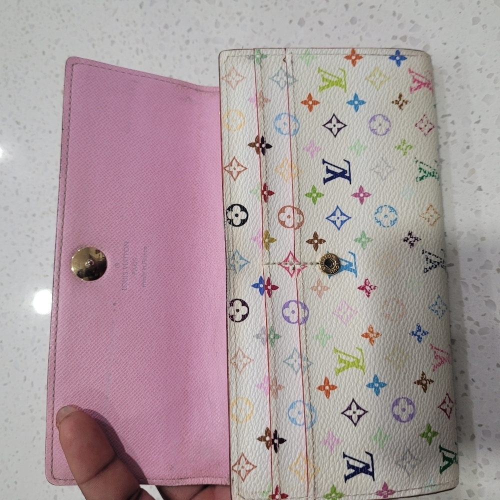 🌈▪️LOUIS VUITTON▪️ Murakami white multi long Sarah wallet ( preowned) - Picture 5 of 14